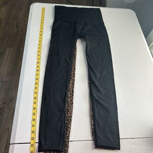 Womens Leggings S/M Lot of 2 Lined Thick Warm Winter Leopard Stretch Layering